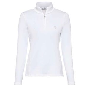 Golfino Milana Troyer Top white quarter-zip sweater